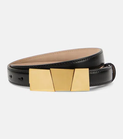 Khaite Axel Leather Belt In Black