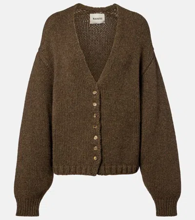 Khaite Axel Oversized Cashmere Cardigan In Green