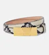 Khaite Axel Small Snake-effect Leather Belt In Multicoloured