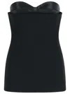 Khaite Sleeveless Top With Glossy Satin Bustier Lining