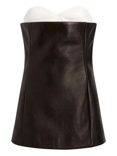 Khaite Ayla Leather Top In Black