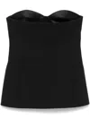 Khaite Ayla Crepe Bustier Top In Black