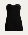 Khaite Ayla Crepe Bustier Top In Black