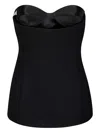 Khaite Sleeveless Top With Glossy Satin Bustier Lining In Black