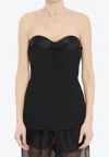 Khaite Strapless Black Top With Sweetheart Neckline In Black