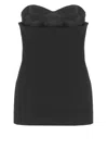 Khaite Sleeveless Top With Glossy Satin Bustier Lining In Black
