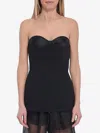 Khaite Ayla Crepe Bustier Top In Black