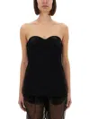 Khaite Ayla Crepe Bustier Top In Black