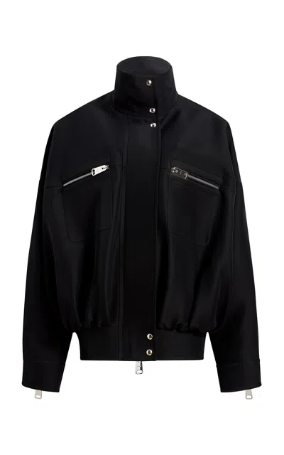Khaite Ayman Cotton-silk Jacket In Black