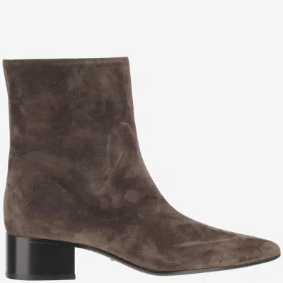 Khaite Baby Calfskin Suede Ankle Boot In Multi