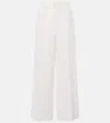 Khaite Bacall Pleated Wide-leg Pants In Chalk