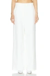 Khaite Caiton Grain De Poudre Wide-leg Pants In Chalk