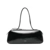 Khaite Black Leather Simona Shoulder Bag In Black