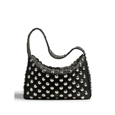 Khaite Elena Studded Textured-leather Shoulder Bag In Black