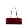Khaite Simona Crinkled Patent-leather Shoulder Bag In Burgundy