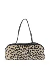 Khaite Baguette-shaped Shoulder Bag With Spotted Calfskin And Suede Accents In Pink