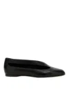Khaite Asymmetric Cut-out Flat Shoes In Lambskin Leather In Black
