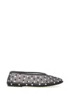 Khaite Black Leather Polka Dot Flat Shoes In Gray