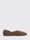 Khaite Jane Classic Suede And Python Print Ballet Flats In Brown