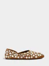 Khaite Jane Studded Leather Ballerina Flats In Gold