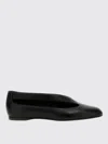 Khaite Asymmetric Cut-out Flat Shoes In Lambskin Leather In Black
