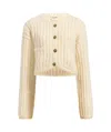 Khaite Balser Cable-knit Cashmere And Mohair-blend Cardigan In Nude