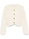 Khaite Balser Cable-knit Cashmere And Mohair-blend Cardigan In Weiss
