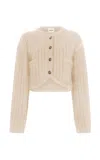 Khaite Balser Cashmere-mohair Cardigan In Ivory