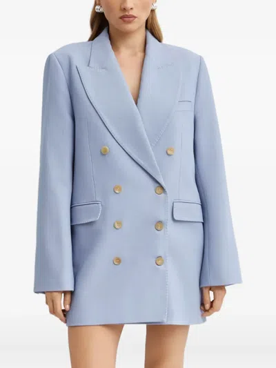 Khaite Balton Double-breasted Blazer In Blue