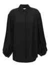 Khaite Bam Balloon-sleeve Oversized Button-down Top In Black