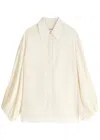 Khaite Asymmetrical Cut Oversized Blouse In Cream