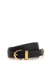 Khaite Bambi Skinny Smooth Leather Belt In Black