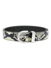 Khaite Bambi Skinny Belt With Silver Hardware In Neutrals