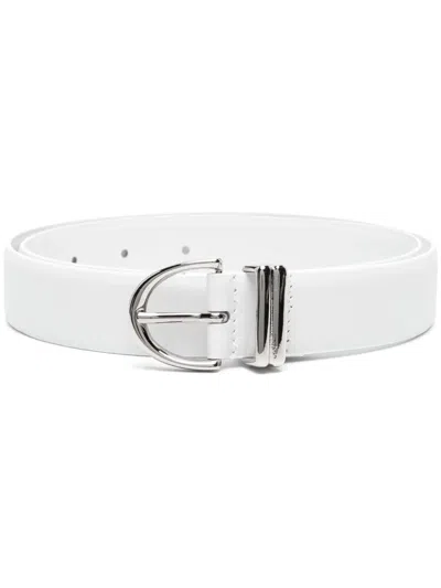 Khaite White The Bambi Leather Belt