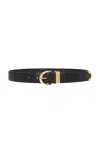 Khaite Bambi Croc Embossed Skinny Belt In Black