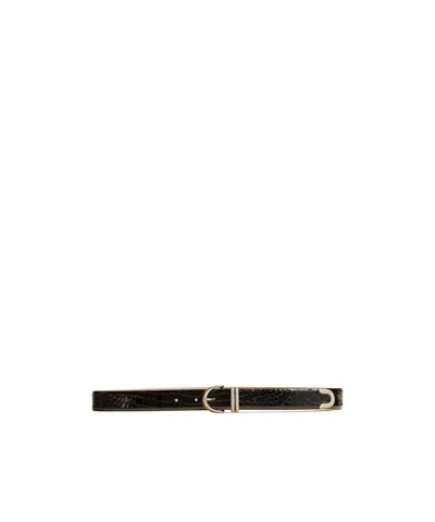 Khaite Bambi Crocodile-effect Belt In Black