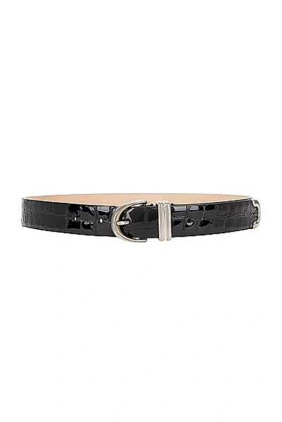 Khaite Bambi Embossed Belt In Black & Antique Silver