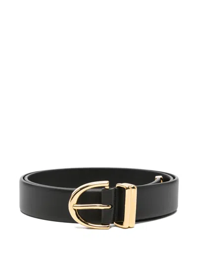 Pre-owned Khaite Bambi Leather Belt In Black
