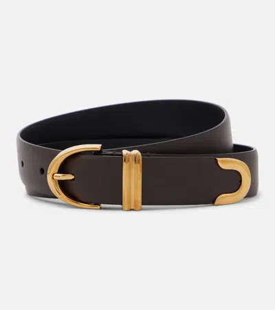 Khaite Bambi Leather Belt In Braun