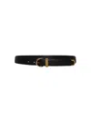 Khaite Bambi Skinny Belt With Gold Hardware Black In Black
