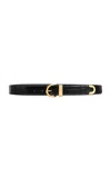 Khaite Bambi Skinny Croc-effect Leather Belt In Black