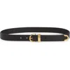 Khaite Bambi Skinny Gold Hardware Belt In Black