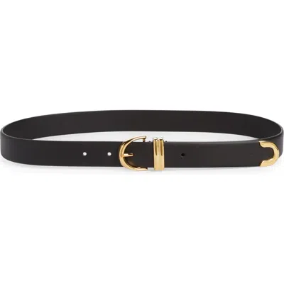 Khaite Bambi Skinny Leather Belt In Black