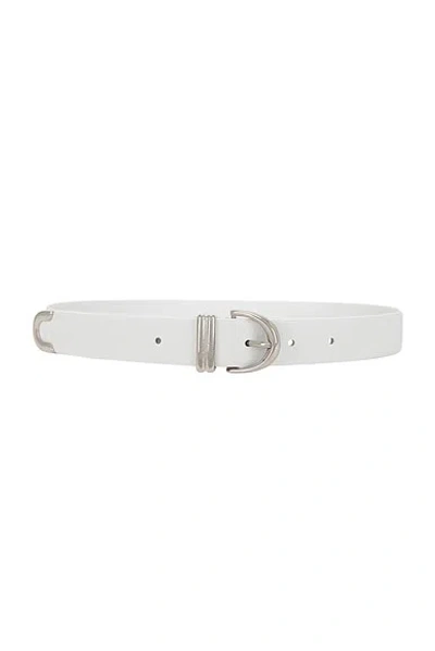 Khaite Bambi Skinny Silver Hardware Belt In Optic White