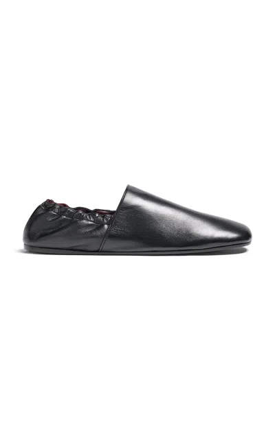 Khaite Banks Leather Flats In Black
