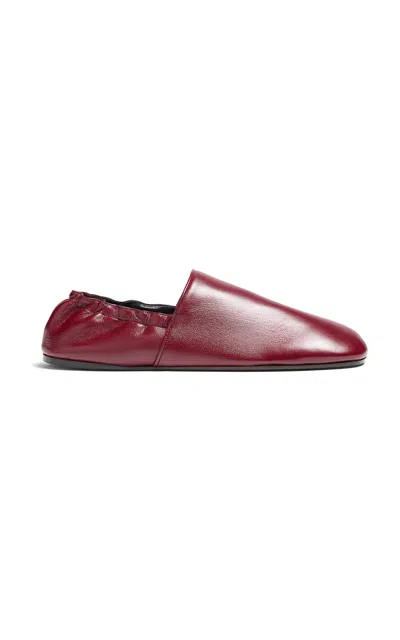 Khaite Banks Leather Flats In Red