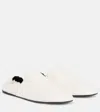 Khaite Banks Leather Slip-on Shoes In Optic White