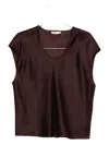 Khaite Barbo Scoop-neck Silk Top In Brown