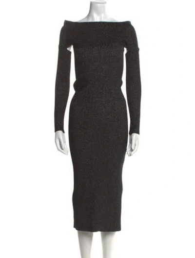 Pre-owned Khaite Bateau Neckline Knee-length Dress In Black