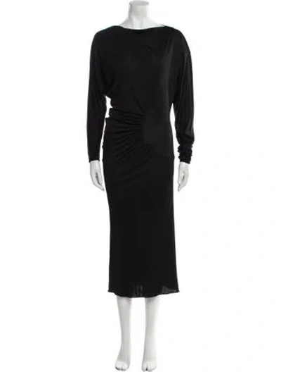 Pre-owned Khaite Bateau Neckline Long Dress In Black